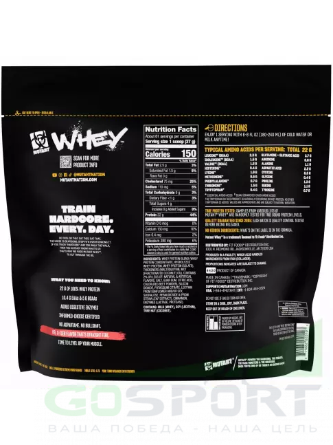 Сывороточный протеин Mutant Whey 2270 г, Клубничный крем