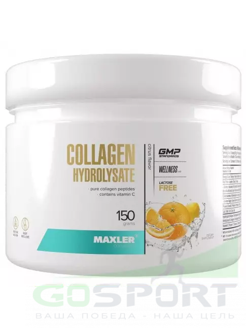 Коллаген гидролизованный MAXLER Collagen Hydrolysate 150 г, Цитрус Коллаген гидролизованный MAXLER Collagen Hydrolysate 150 г, Цитрус