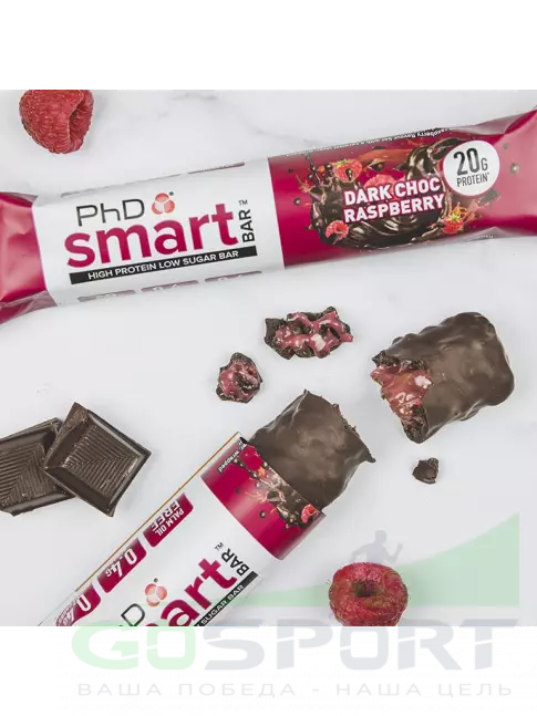 Протеиновый батончик PhD Nutrition Smart Bar 3 x 64 г, Тёмный шоколад / Малина