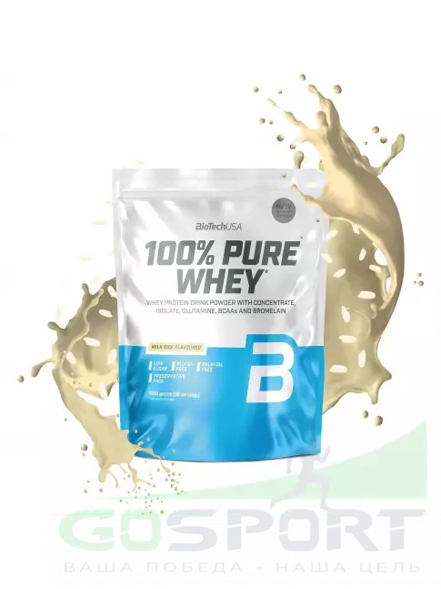 Сывороточный протеин BioTechUSA 100% Pure Whey 1000 г, Рисовое молоко Сывороточный протеин BioTechUSA 100% Pure Whey 1000 г, Рисовое молоко