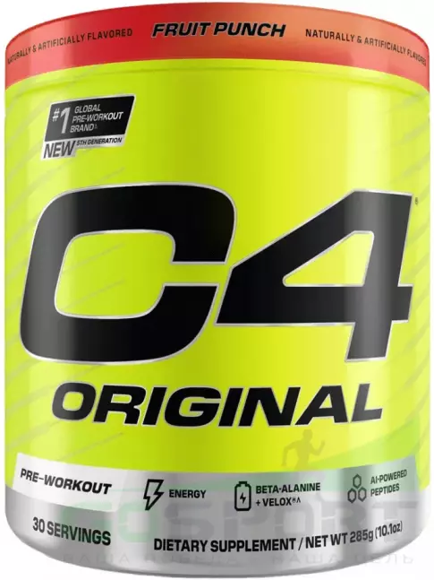Предтреник в порошке Cellucor C4 Pre-Workout 285 г, Фруктовый пунш Предтреник в порошке Cellucor C4 Pre-Workout 285 г, Фруктовый пунш