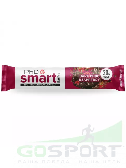 Протеиновый батончик PhD Nutrition Smart Bar 12 x 64 г, Тёмный шоколад / Малина Протеиновый батончик PhD Nutrition Smart Bar 12 x 64 г, Тёмный шоколад / Малина