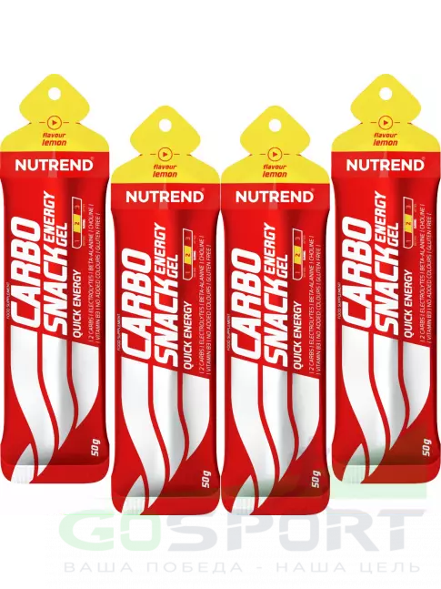 Энергетический гель питьевой NUTREND Carbosnack саше 4 шт x 50 г, Лимон
