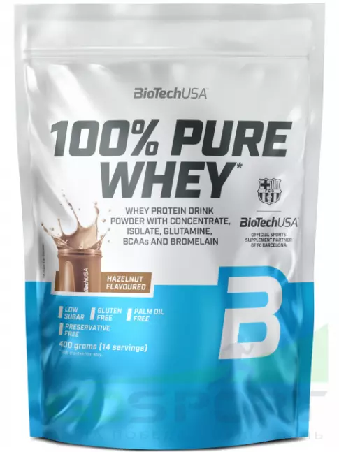 Сывороточный протеин BioTechUSA 100% Pure Whey 400 г, Фундук Сывороточный протеин BioTechUSA 100% Pure Whey 400 г, Фундук