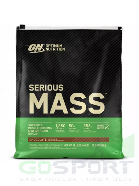 Гейнер Optimum Nutrition Serious Mass 5440 г, Шоколад Гейнер Optimum Nutrition Serious Mass 5440 г, Шоколад