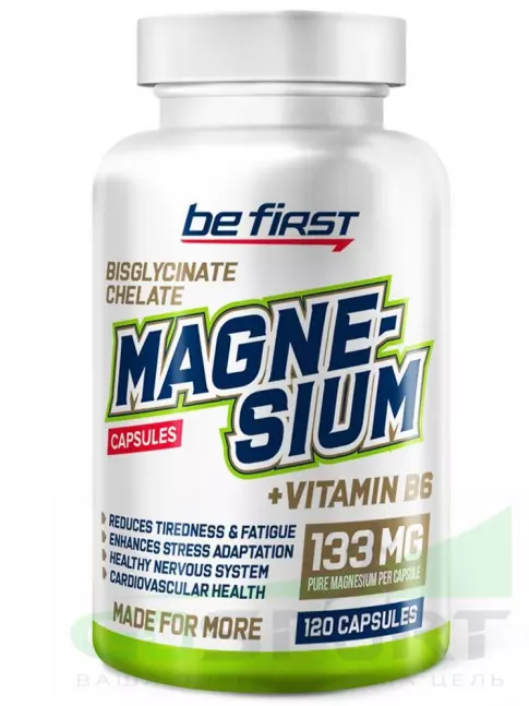 Магний Be First Magnesium Chelate + B6 120 капсул Магний Be First Magnesium Chelate + B6 120 капсул