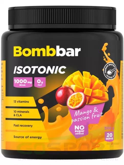 Изотоник BombBar Isotonic 500 г, Манго-Маракуйя Изотоник BombBar Isotonic 500 г, Манго-Маракуйя