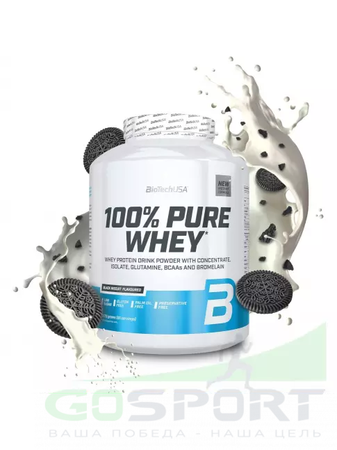 Сывороточный протеин BioTechUSA 100% Pure Whey 2270 г, Черный Бисквит Сывороточный протеин BioTechUSA 100% Pure Whey 2270 г, Черный Бисквит