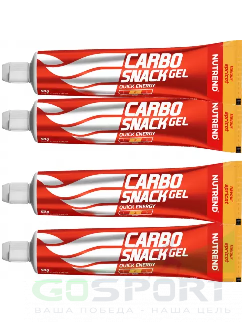 Гель питьевой NUTREND Carbosnack туба 4 шт x 50 г, Абрикос Гель питьевой NUTREND Carbosnack туба 4 шт x 50 г, Абрикос