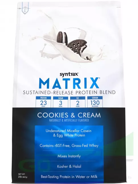 Комплексный протеин SYNTRAX Matrix 2 lbs 907 г, Печенье крем