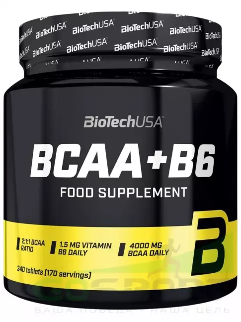 BCAA BioTechUSA BCAA 2:1:1 4000 mg + B6 340 таблеток BCAA BioTechUSA BCAA 2:1:1 4000 mg + B6 340 таблеток