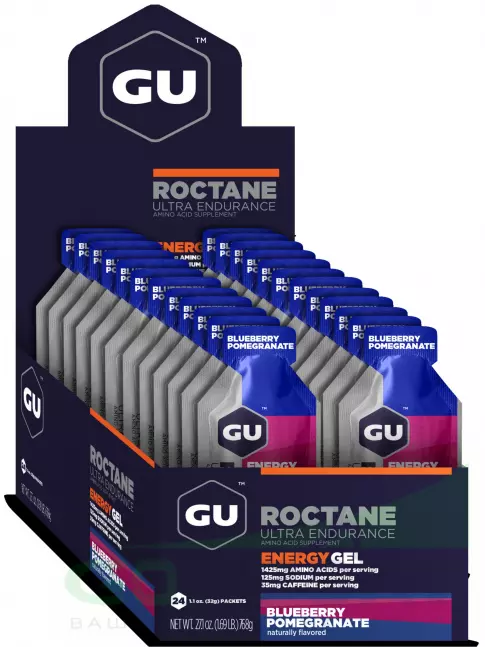 Гель питьевой GU Energy Labs GU ROCTANE Energy Gel 35mg caffeine 24 x 32 г, Черника-Гранат Гель питьевой GU Energy Labs GU ROCTANE Energy Gel 35mg caffeine 24 x 32 г, Черника-Гранат