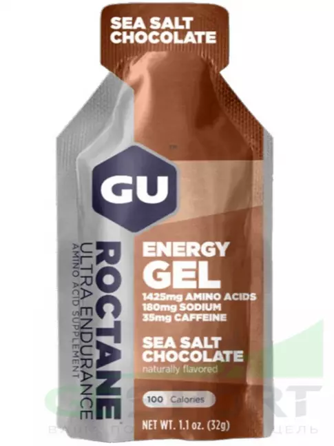 Гель питьевой GU Energy Labs GU ROCTANE Energy Gel 35mg caffeine 5 x 32 г, Шоколад-Морская соль