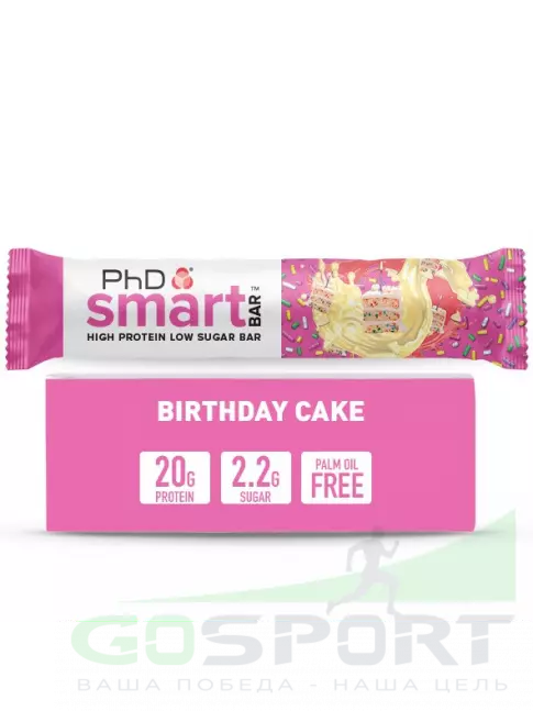 Протеиновый батончик PhD Nutrition Smart Bar 12 x 64 г, Праздничный торт Протеиновый батончик PhD Nutrition Smart Bar 12 x 64 г, Праздничный торт