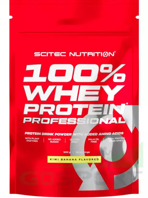 Сывороточный протеин Scitec Nutrition 100% Whey Protein Professional 500 г, Киви-банан Сывороточный протеин Scitec Nutrition 100% Whey Protein Professional 500 г, Киви-банан