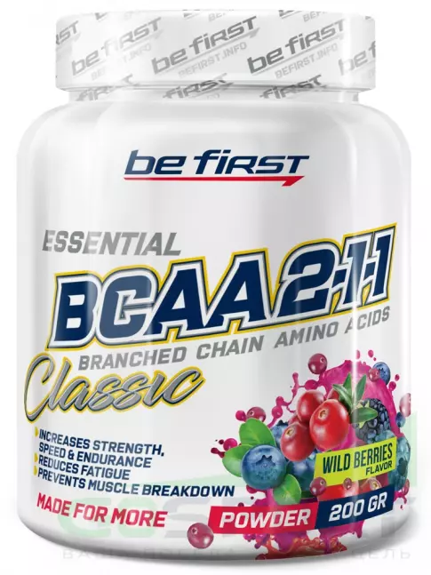 BCAA Be First BCAA Classic Powder 2:1:1 200 г, Лесные ягоды BCAA Be First BCAA Classic Powder 2:1:1 200 г, Лесные ягоды