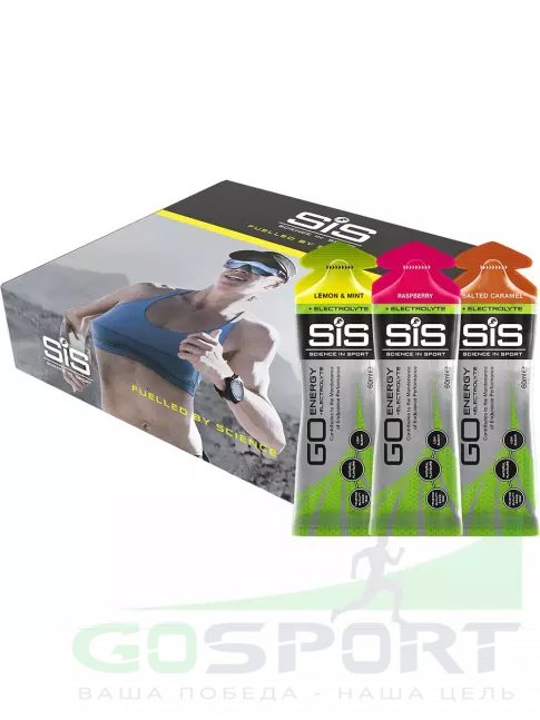 Гель питьевой SCIENCE IN SPORT (SiS) Go Energy + Electrolyte Gels 12 x 60 мл, Mix 12 Гель питьевой SCIENCE IN SPORT (SiS) Go Energy + Electrolyte Gels 12 x 60 мл, Mix 12