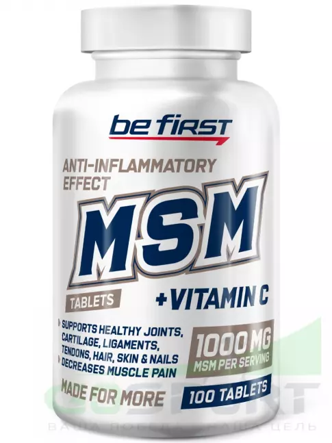 Комплекс хондропротекторов Be First MSM 1000 MG + vitamin C 100 таблеток