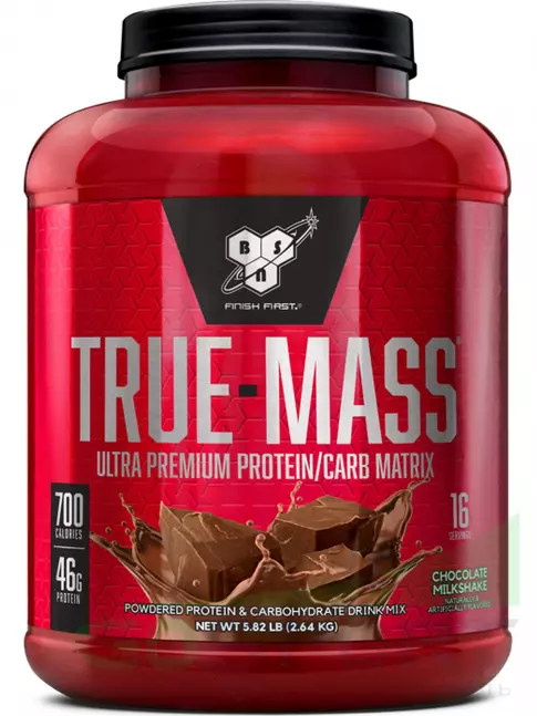 Гейнер BSN True Mass 2640 г, Шоколадный молочный коктейль Гейнер BSN True Mass 2640 г, Шоколадный молочный коктейль