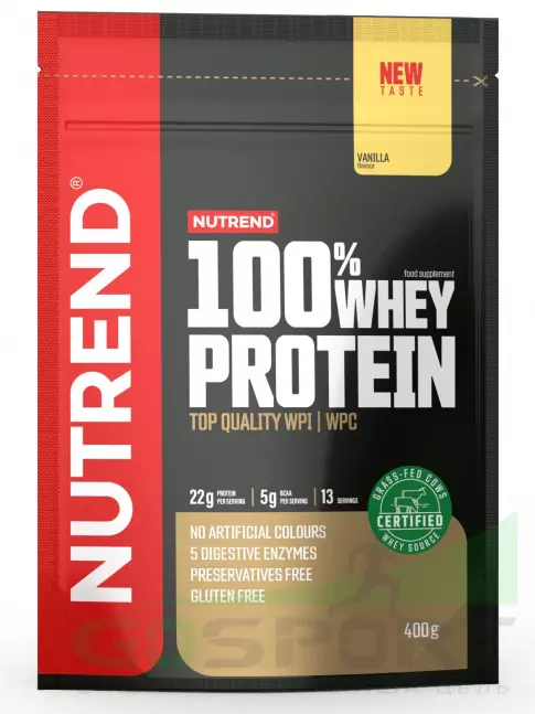Сывороточный протеин NUTREND 100% Whey Protein 400 г, Ваниль Сывороточный протеин NUTREND 100% Whey Protein 400 г, Ваниль