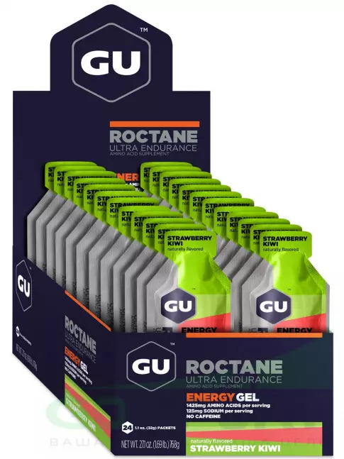 Гель питьевой GU Energy Labs GU ROCTANE Energy Gel no caffeine 24 x 32 г, Клубника-Киви Гель питьевой GU Energy Labs GU ROCTANE Energy Gel no caffeine 24 x 32 г, Клубника-Киви