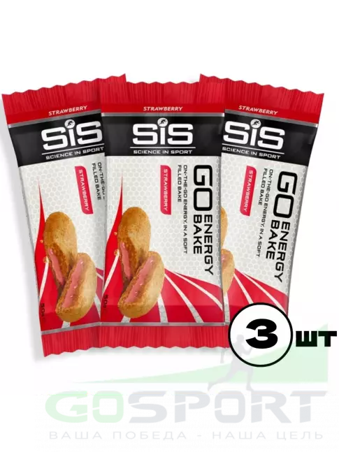 Энергетический батончик SCIENCE IN SPORT (SiS) GO Energy Bake 3 x 50 г, Клубника Энергетический батончик SCIENCE IN SPORT (SiS) GO Energy Bake 3 x 50 г, Клубника