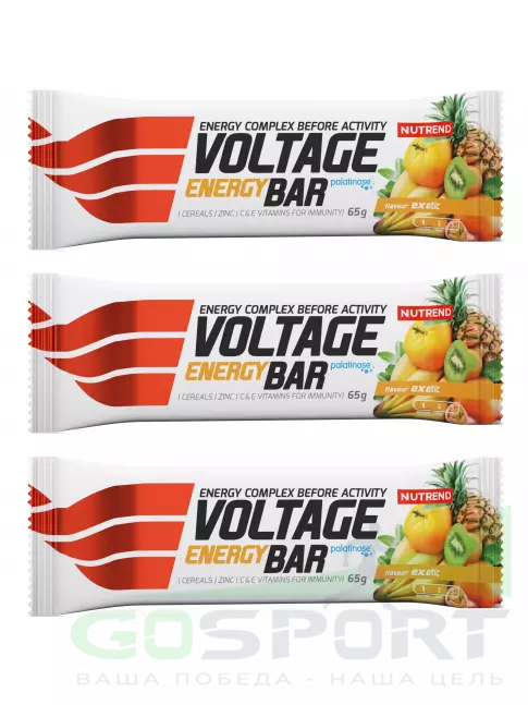 Энергетический батончик NUTREND Voltage Energy bar 3 x 65 г, Экзотик Энергетический батончик NUTREND Voltage Energy bar 3 x 65 г, Экзотик