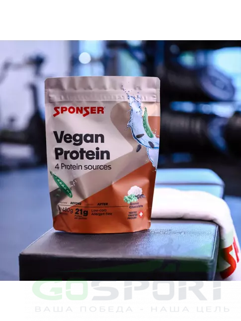 Протеин для веганов SPONSER Vegan Protein 480 г, Шоколад Протеин для веганов SPONSER Vegan Protein 480 г, Шоколад