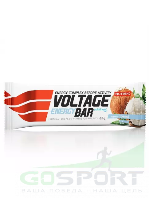 Энергетический батончик NUTREND Voltage Energy bar 3 x 65 г, Кокос Энергетический батончик NUTREND Voltage Energy bar 3 x 65 г, Кокос