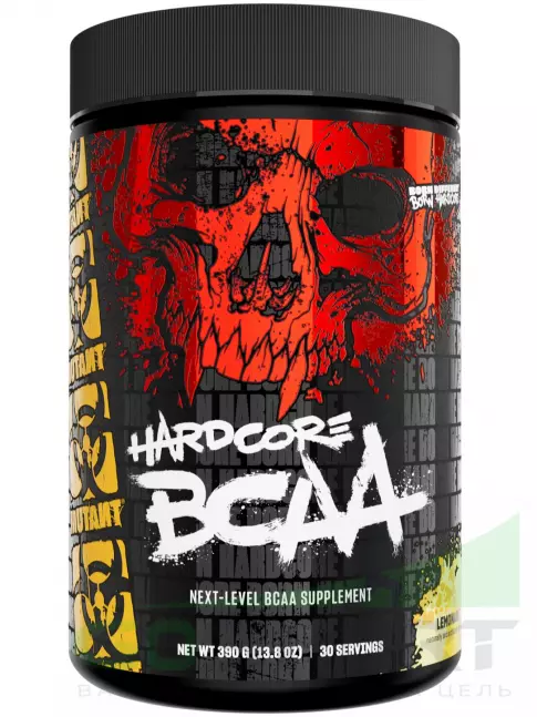 BCAA Mutant HARDCORE BCAA 390 г, Лимонад BCAA Mutant HARDCORE BCAA 390 г, Лимонад