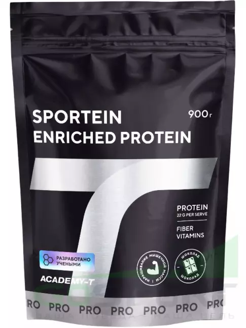 Сывороточный протеин Академия-Т Sportein Enriched Protein дой-пак 900 г, Шоколад Сывороточный протеин Академия-Т Sportein Enriched Protein дой-пак 900 г, Шоколад