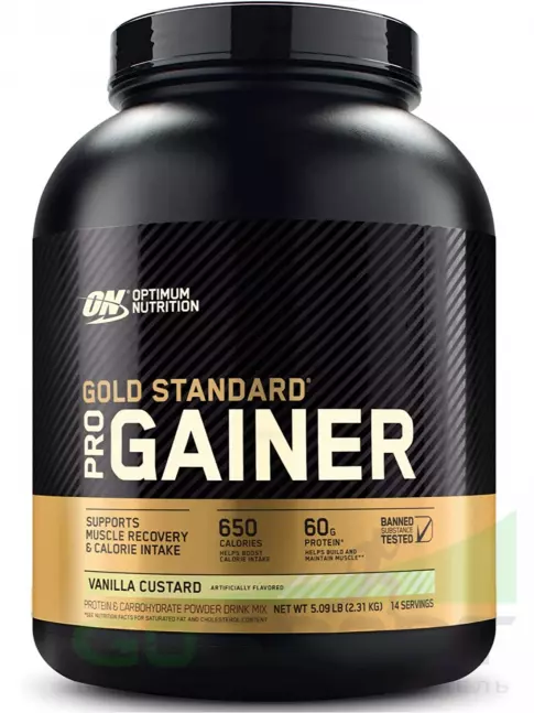 Гейнер Optimum Nutrition Gold Standard Gainer 2310 г, Ваниль Гейнер Optimum Nutrition Gold Standard Gainer 2310 г, Ваниль