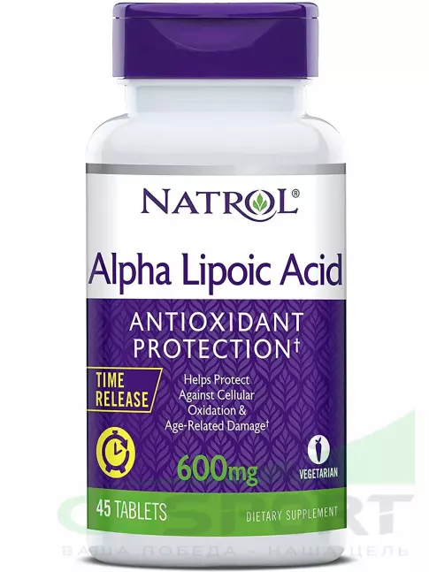 Альфа-липоевая кислота (ALA) Natrol Alpha Lipoic Acid 600mg 45 таблеток Альфа-липоевая кислота (ALA) Natrol Alpha Lipoic Acid 600mg 45 таблеток