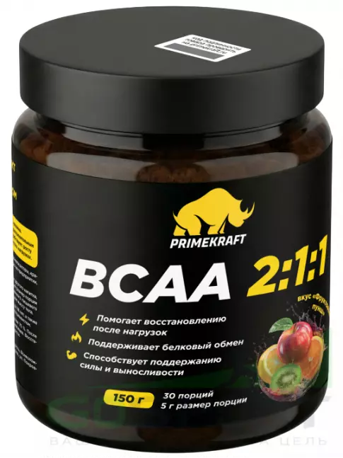 BCAA PRIMEKRAFT BCAA 2:1:1 3900 мг 150 г, Фруктовый пунш BCAA PRIMEKRAFT BCAA 2:1:1 3900 мг 150 г, Фруктовый пунш