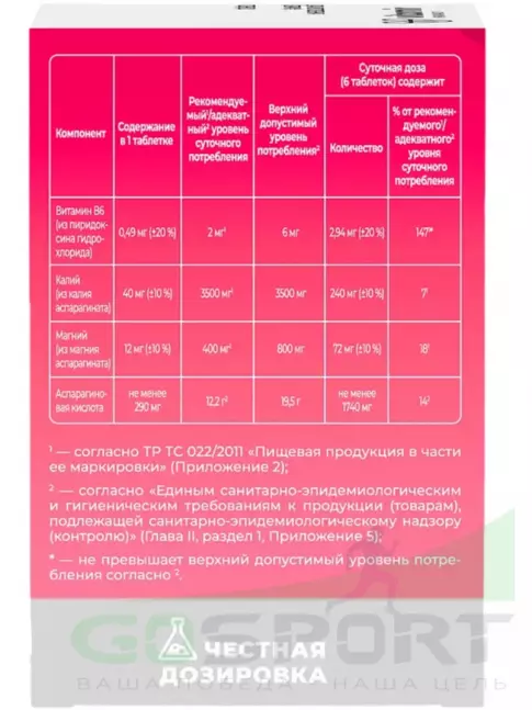 Основные минералы ВИТАМИР Калий + Магний аспарагинат 100 таблеток Основные минералы ВИТАМИР Калий + Магний аспарагинат 100 таблеток