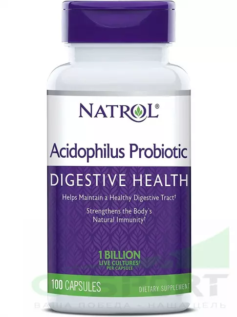 Пробиотик Natrol Acidophilus Probiotic 100 mg 100 капсул Пробиотик Natrol Acidophilus Probiotic 100 mg 100 капсул