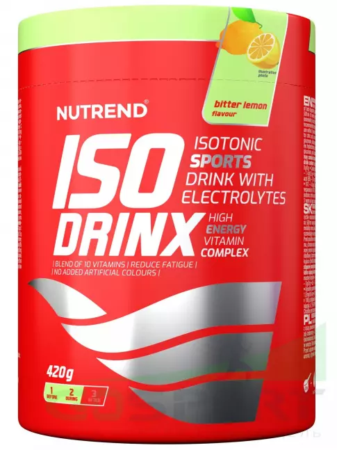 Изотоник NUTREND Isodrinx 420 г, Горький лимон Изотоник NUTREND Isodrinx 420 г, Горький лимон