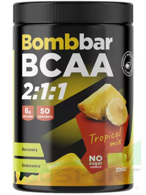 BCAA BombBar BCAA 2:1:1 Pro 300 г, Цитрусовый микс BCAA BombBar BCAA 2:1:1 Pro 300 г, Цитрусовый микс