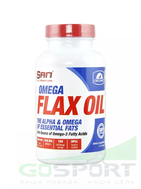 Омега-3 SAN Omega Flax Oil 100 капсул Омега-3 SAN Omega Flax Oil 100 капсул