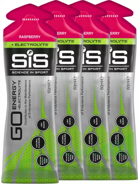 Гель питьевой SCIENCE IN SPORT (SiS) Go Energy + Electrolyte Gels 4 x 60 мл, Малина Гель питьевой SCIENCE IN SPORT (SiS) Go Energy + Electrolyte Gels 4 x 60 мл, Малина