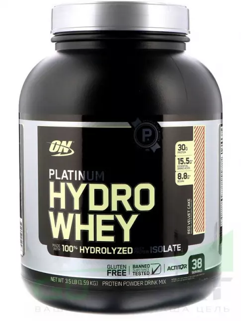 Изолят протеина Optimum Nutrition Platinum Hydro Whey 1590 г, Красный пирог Изолят протеина Optimum Nutrition Platinum Hydro Whey 1590 г, Красный пирог