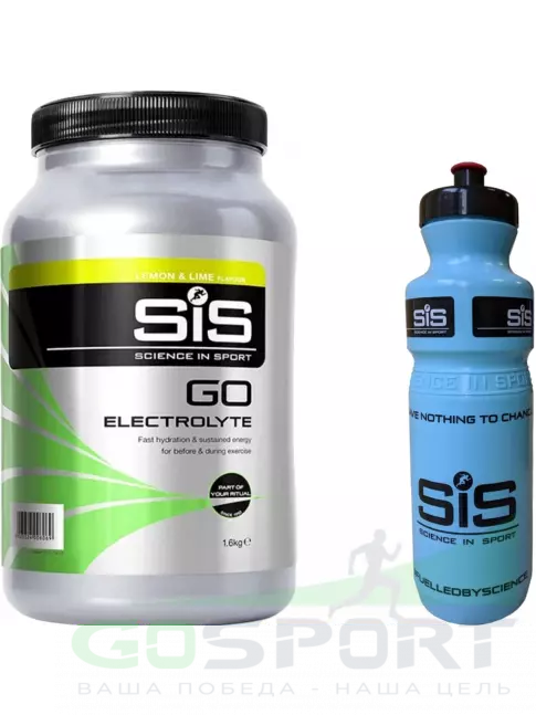 Изотоник SCIENCE IN SPORT (SiS) GO Electrolyte + Бутылочка синяя Лимон-лайм №4 Изотоник SCIENCE IN SPORT (SiS) GO Electrolyte + Бутылочка синяя Лимон-лайм №4