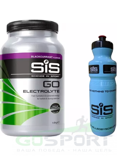 Изотоник SCIENCE IN SPORT (SiS) GO Electrolyte + Бутылочка синяя 1 x 1600 г, Черная смородина №2