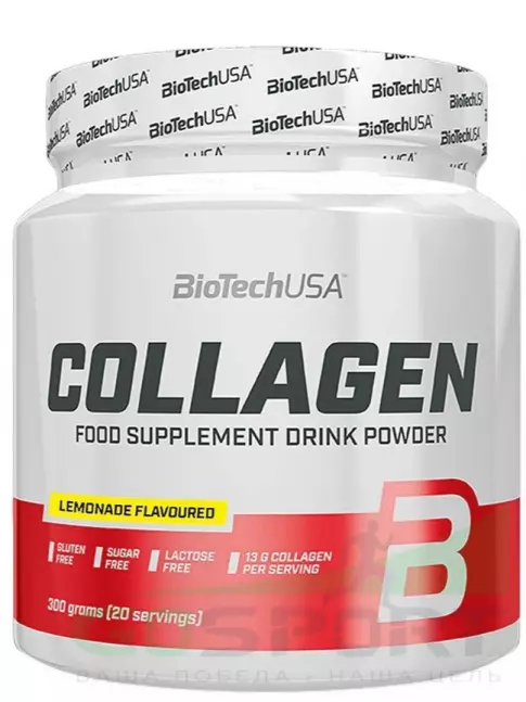 Коллаген гидролизованный BioTechUSA Collagen 13000 mg 300 г, Лимонад Коллаген гидролизованный BioTechUSA Collagen 13000 mg 300 г, Лимонад
