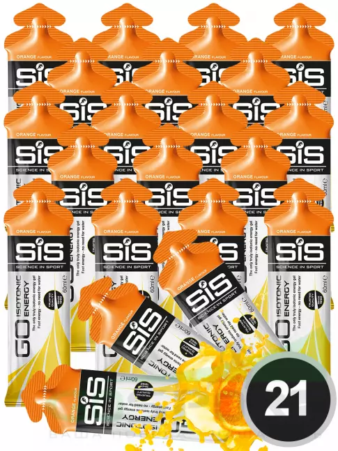 Гель питьевой SCIENCE IN SPORT (SiS) GO Isotonic Energy Gels 21 x 60 мл, Апельсин