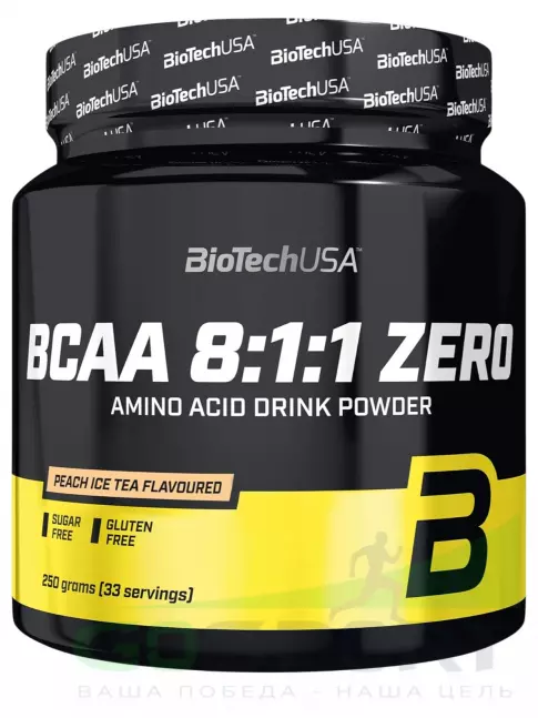 BCAA 8:1:1 BioTechUSA BCAA 8:1:1 Zero 250 г, Персиковый ледяной чай BCAA 8:1:1 BioTechUSA BCAA 8:1:1 Zero 250 г, Персиковый ледяной чай