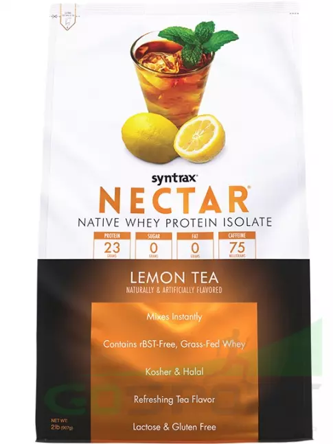 Изолят протеина SYNTRAX Nectar 907 г, Лимонный чай Изолят протеина SYNTRAX Nectar 907 г, Лимонный чай