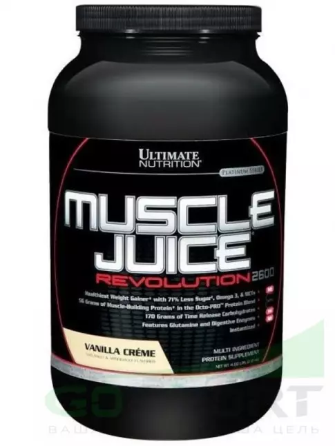 Гейнер Ultimate Nutrition Muscle Juice Revolution 2600 2120 г, Ванильный крем Гейнер Ultimate Nutrition Muscle Juice Revolution 2600 2120 г, Ванильный крем