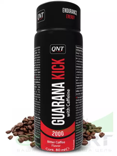 Гуарана QNT Guarana Kick 2000 mg 80 мл, Горький кофе