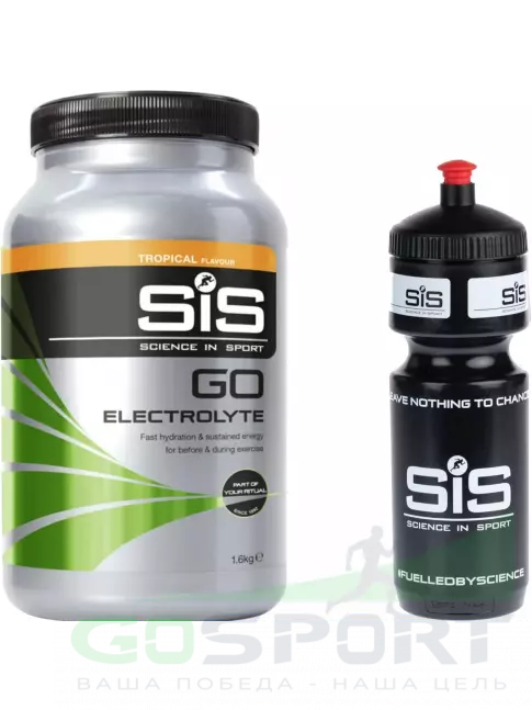Изотоник SCIENCE IN SPORT (SiS) GO Electrolyte + Бутылочка черная Тропические фрукты №4